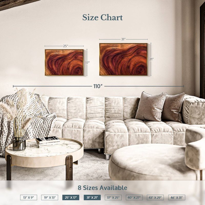 Wood Grain Pattern, 25" X 17", Floating Frame Gold
