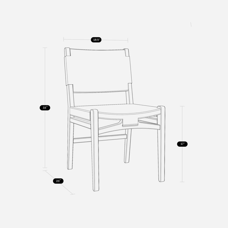 Chontales Dining Chair, Black V Braided Cord, Coffee