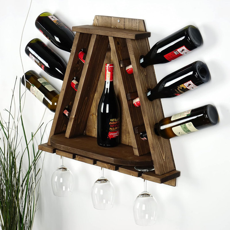 Support à vin Triangle,  Brun foncé