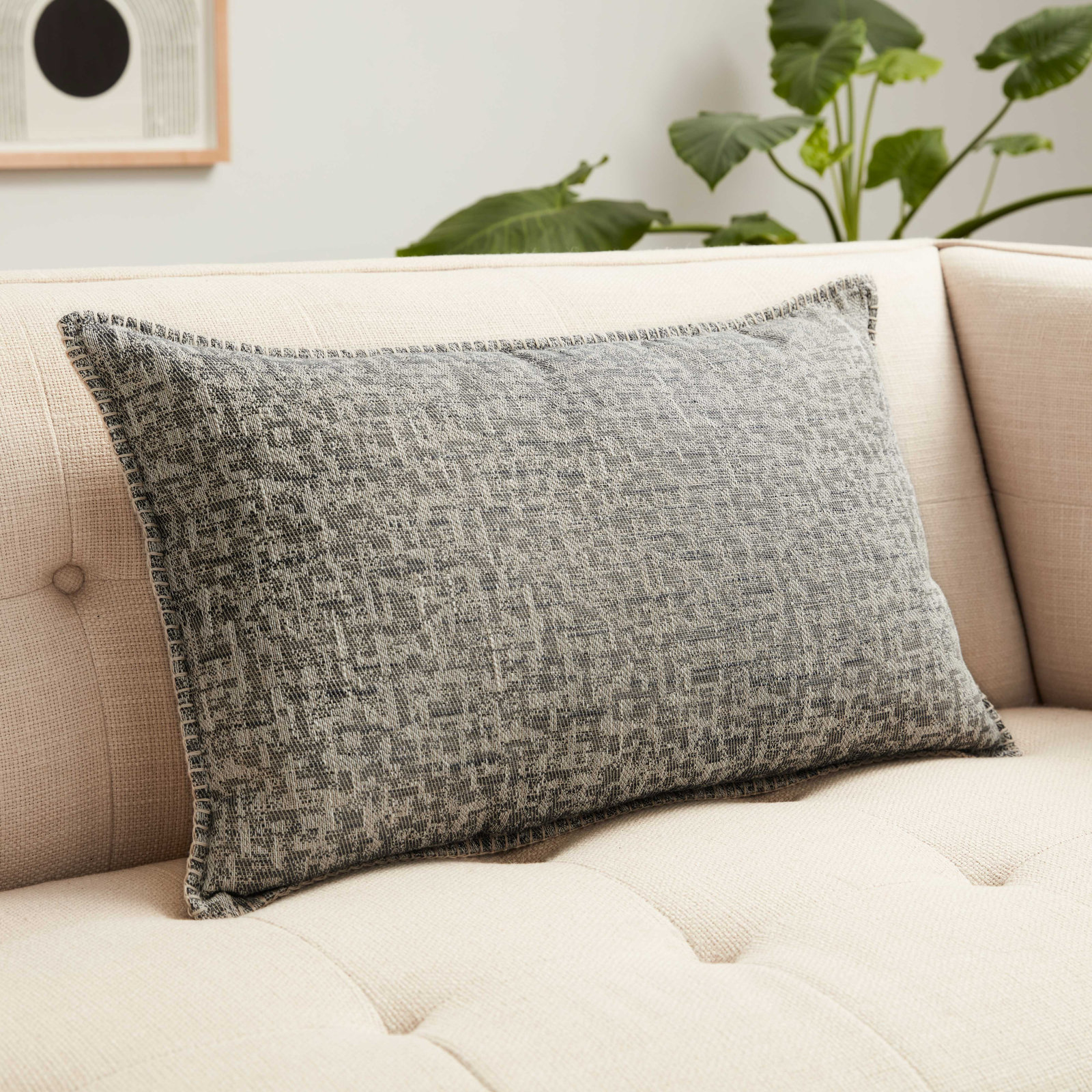 Peridot Lumbar Pillow Cover, Gray