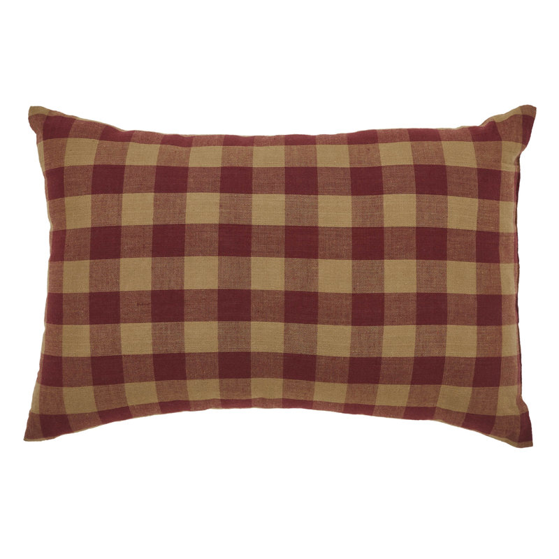 Burgundy Heart Applique Rectangular Cotton Pillow 9.5x14