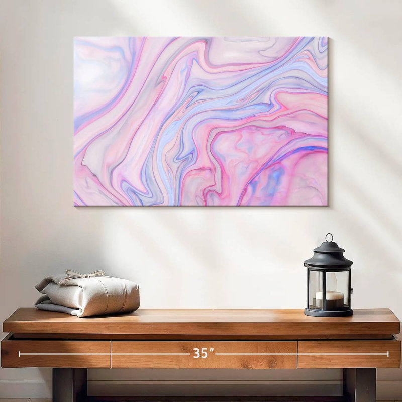 Marbre rose abstrait Avery, H 16 po x l 24 po