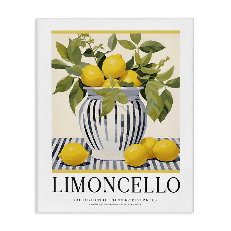 Art mural classique sur toile, citrons et doublures, H 20 po x l 16 po