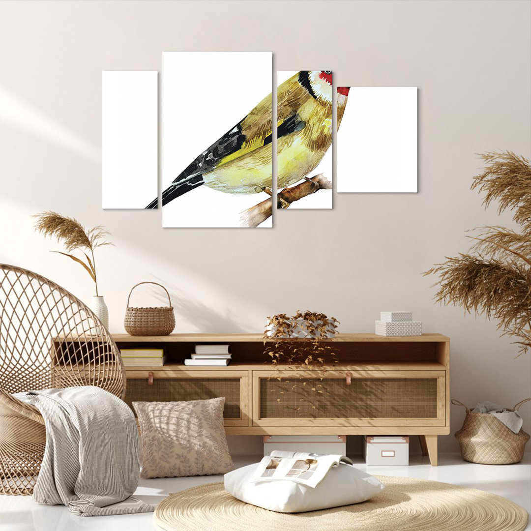 4-tlg. Leinwandbilder-Set Goldfinch Bird