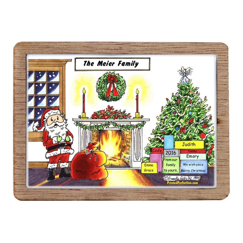 Magnet de Noël en bois personnalisé, Oui
