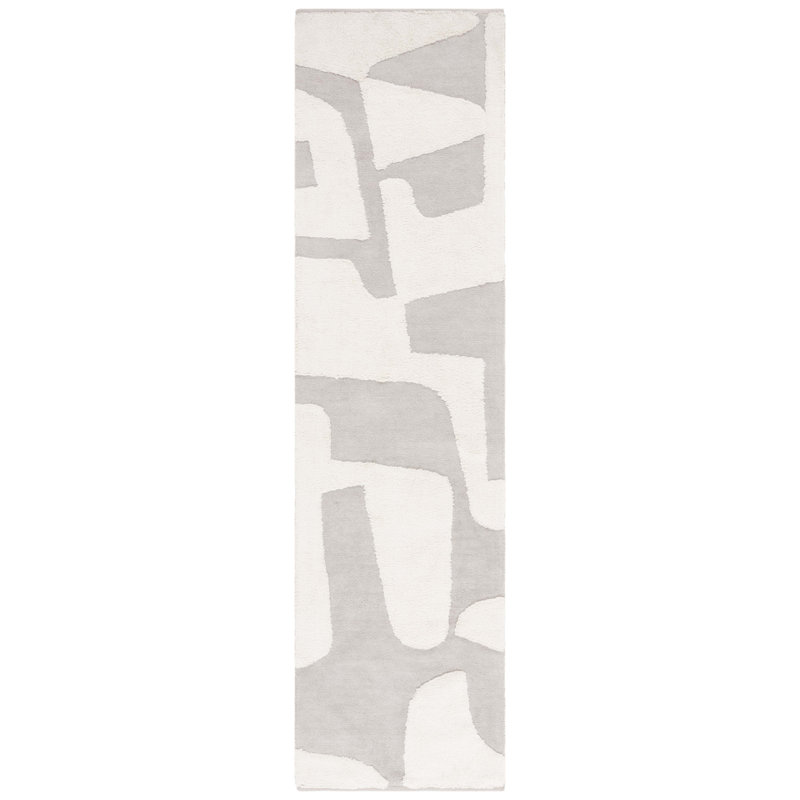 Tapis gris / ivoire Casablanca 790, Tapis de couloir 2 pi 3 po x 9 pi