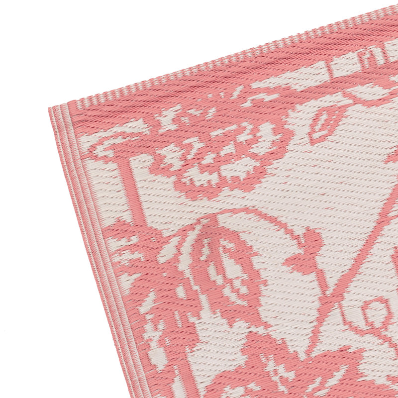 Anemone Floral Flatweave Indoor / Outdoor Area Rug, Pink