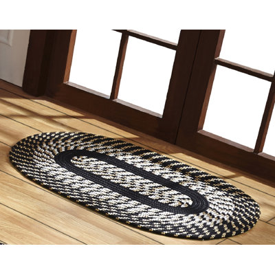 Samara Machine Made Braided Polypropylene Black/White