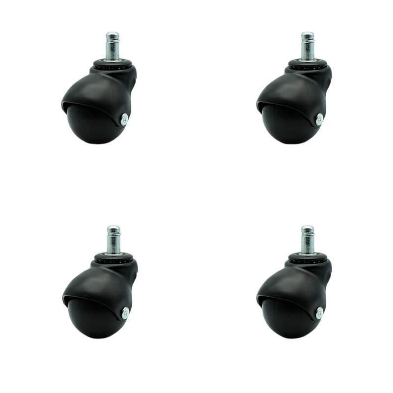 Hooded Grip Ring Ball Casters, Flat Black