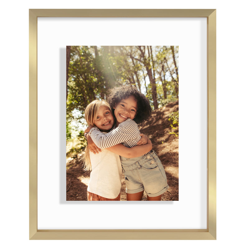 Wakas Sleek Aluminum Floating Picture Frame, 8" x 10", Gold