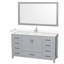 Sheffield 60" Bathroom Vanity Set with 58" Mirror-59388321-59388324