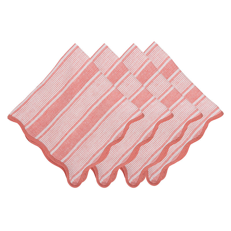 Cabana Stripe Napkins, Coral