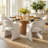 6 - Person Dining Table Sets With Round Table & 6 Upholstered Fabric Chairs-429212703-429212672
