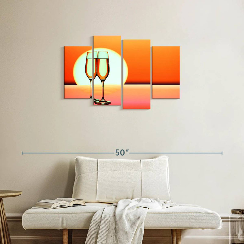 Yarlin champagne coucher de soleil, H 22 po x l 36 po