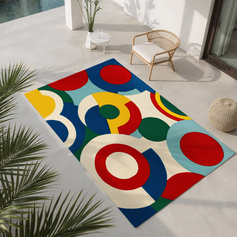 Tapis intérieur et extérieur Retro Groove, Rectangle 1 pi 6 po x 2 pi 6 po