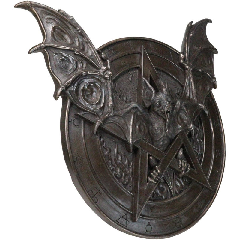 Plaque de décoration murale gothique gothique Nosferatu, H 12,25 po x l 13,75 po x P 2 po, Bronze