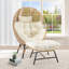Fauteuil ovale en osier avec repose-pieds et coussins Benone-1827425962
