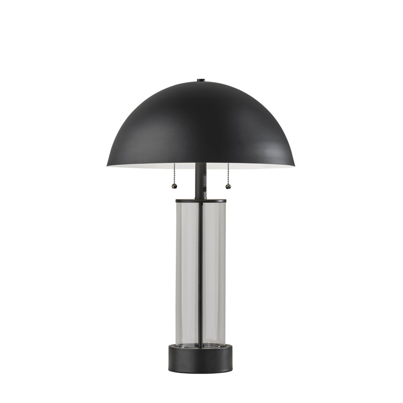 Lampe de bureau en métal Anlow, Noir / transparent, Noir