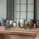 2 Piece Rustic Slate Unscented Pillar Candle Set