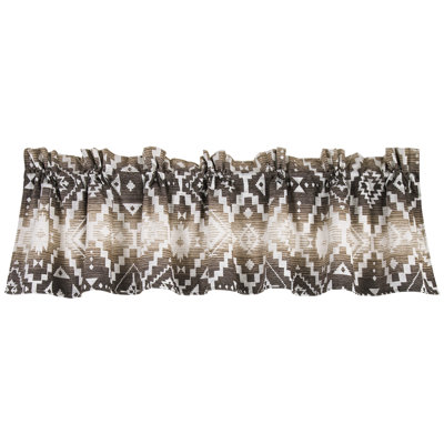 Chalet Cream/Taupe Aztec Print Southwestern Style 18x84 inch Window Valance