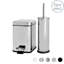 Harbour Housewares 3L Mismatched Bathroom Bin & Brush Set-1646478175