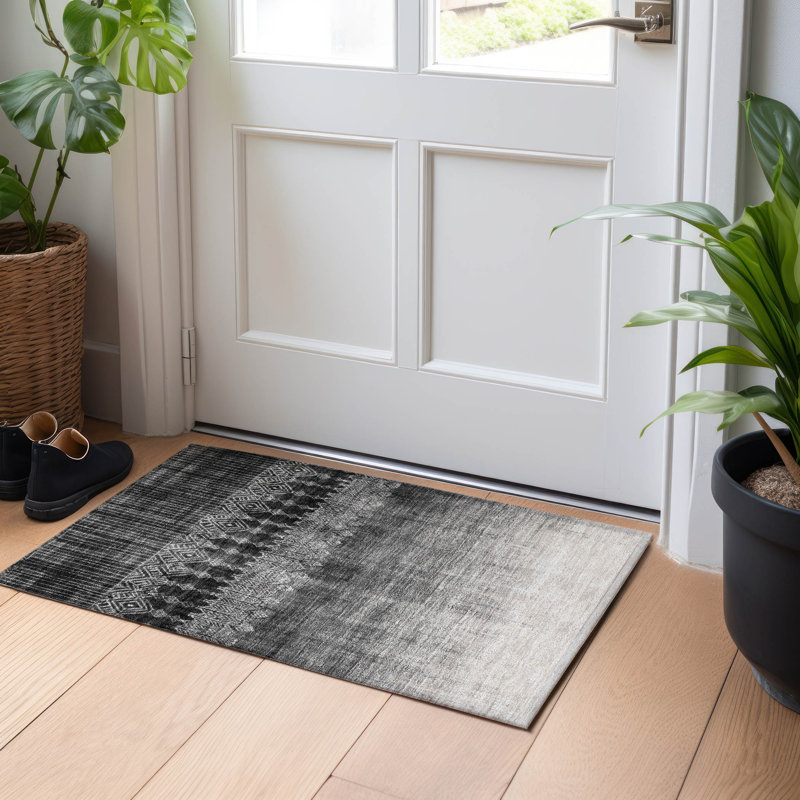 Tapis intérieur / extérieur lavable à la machine Chayden ACN1064, Rectangle 1 pi 8 po x 2 pi 6 po