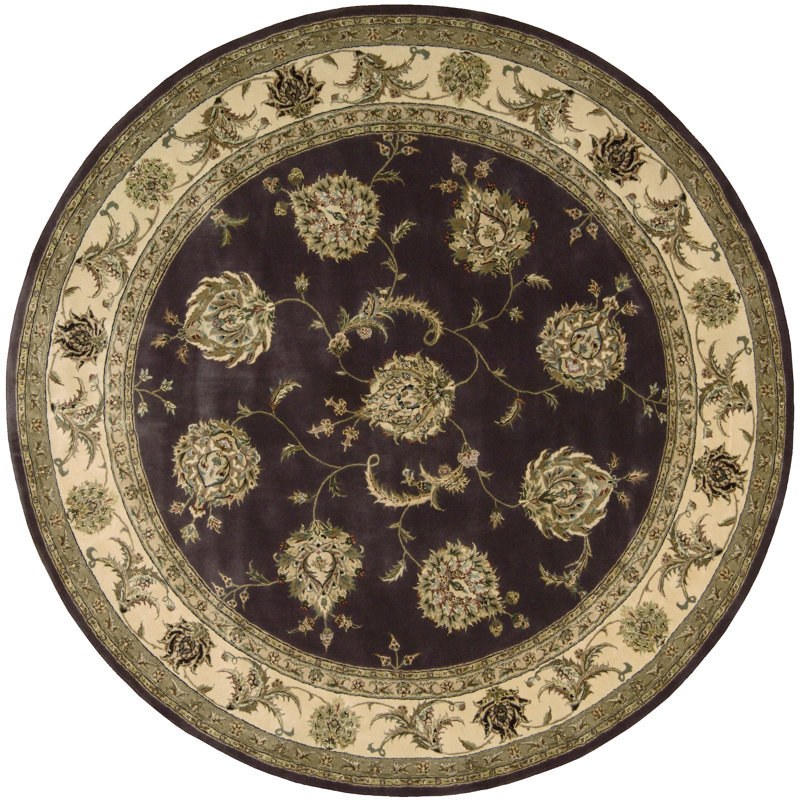 Deguzman Silk Oriental Indoor Rug, Round 8'