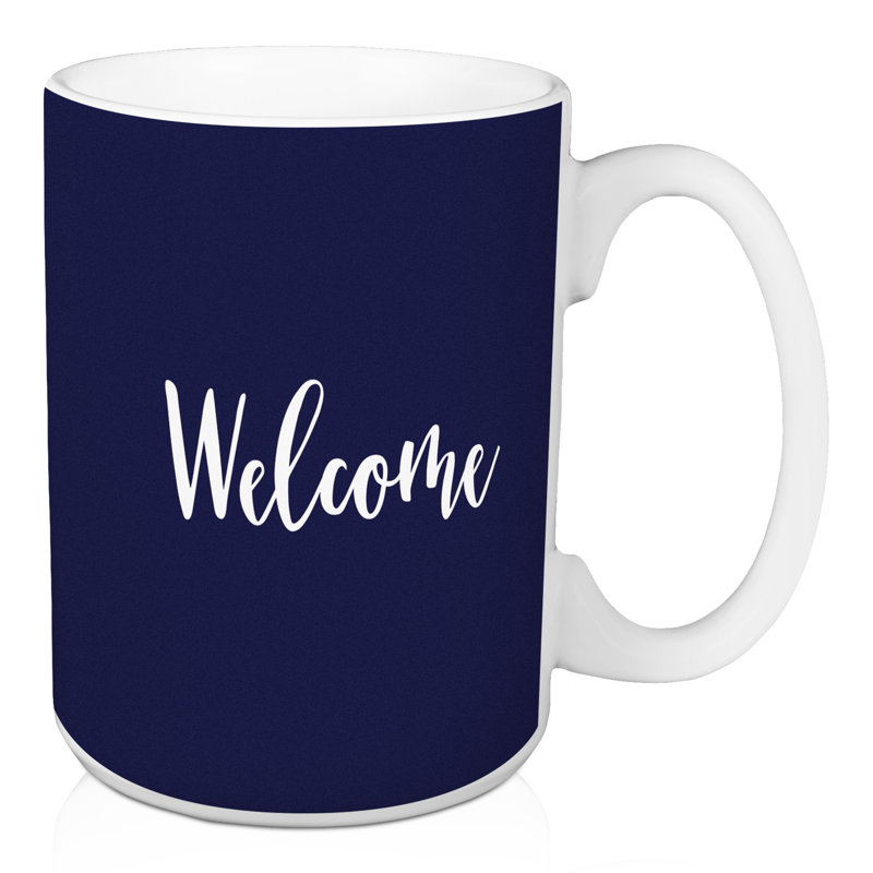 Grande tasse à café welcome Nowakowski, Bleu marine