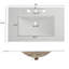Meuble-lavabo de 30 po avec lavabo en céramique, tablette réglable et plateau basculant, meuble-lavabo avec pieds en bois massif, poignées en métal argenté et charnières à fermeture en douceur-114864624