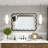 Solid Wood Wavy Rectangle Mirror, Black