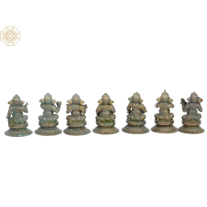 Ensemble de 7 figurines musicales Ganesha Madhuchista Vidhana