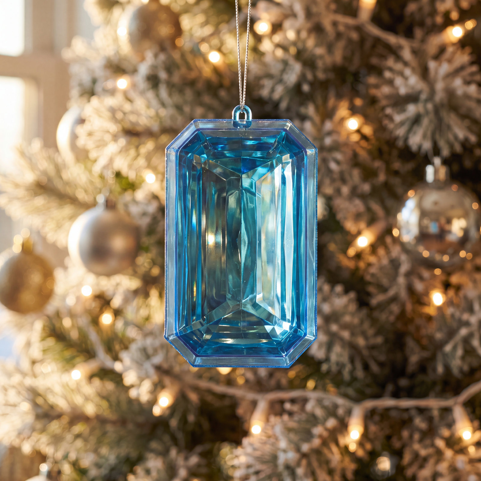8'' Abstract Shatterproof Holiday Shaped Ornament, Blue