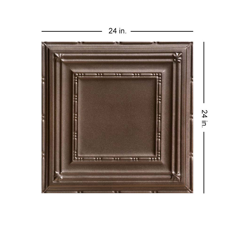 Carreau de plafond en fer-blanc clouté 2 pi x 2 pi Eyelet, Bronze