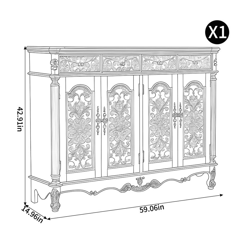 European style light luxury carved shoe cabinet