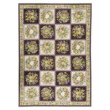 One-of-a-Kind High-Quality Hand-Knotted Dark Purple/Green/Ivory Area Rug