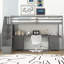 Structure de lit simple de taille mezzanine avec bureau intégré et tiroirs de rangement doubles-738084955