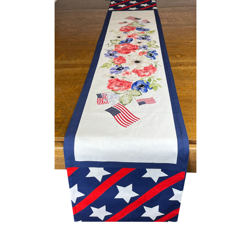 Rectangular Floral Halloween Cotton Table Runner