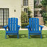 Folding Adirondack Chairs Weather-Resistant HDPE Outdoor Firepit Chairs With Cup Holder