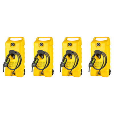 Scepter Flo N Go Duramax 14 Gal Diesel Fuel Tank Container Pump, 4 Pack, Yellow