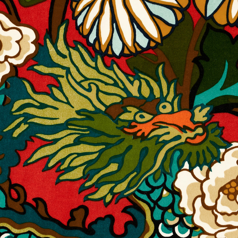 Chiang Mai Dragon Velvet Fabric, Laquer