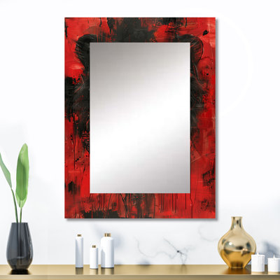 Noir, rouge, astrologie, Royaume de Lion I - Leo, miroir mural décoratif moderne, impression sur métal