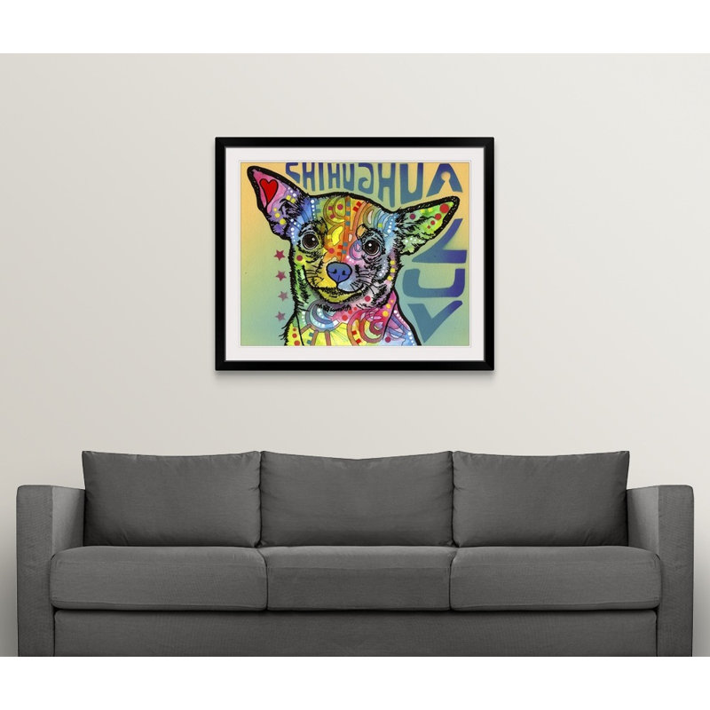 « chihuahua luv », impression, Cadre noir, H 24 po x l 28 po x P 1 po