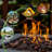 28In Outdoor Propane Fire Pit Table, 50,000BTU, Outside Gas Dinning Fire Table With Lid, Rattan & Wicker-Look, Lava Stone, ETL Certification, With Adjustable Flame Apply To Garden Patio Backyard
