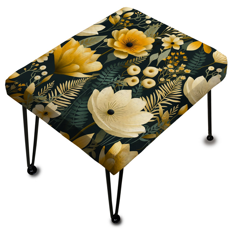 Rétro motif floral de renaissance botanique III - Repose-pieds rectangulaire botanique