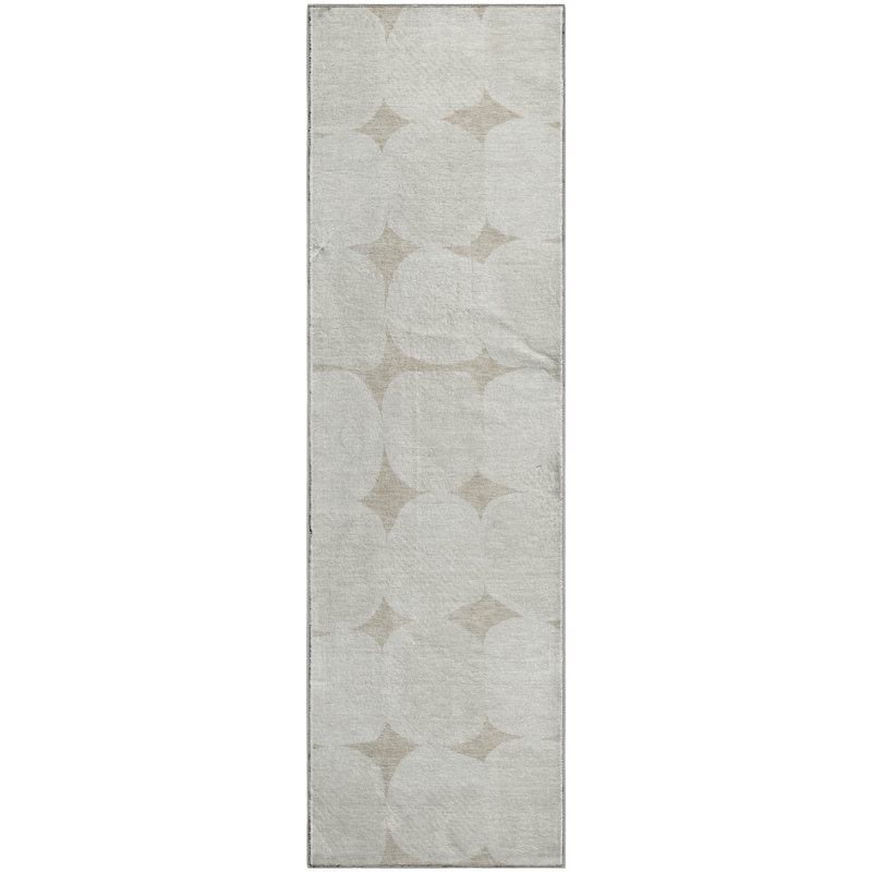 Premium Machine Washable Prisco Beige Rug, Runner 2'3" x 7'6"