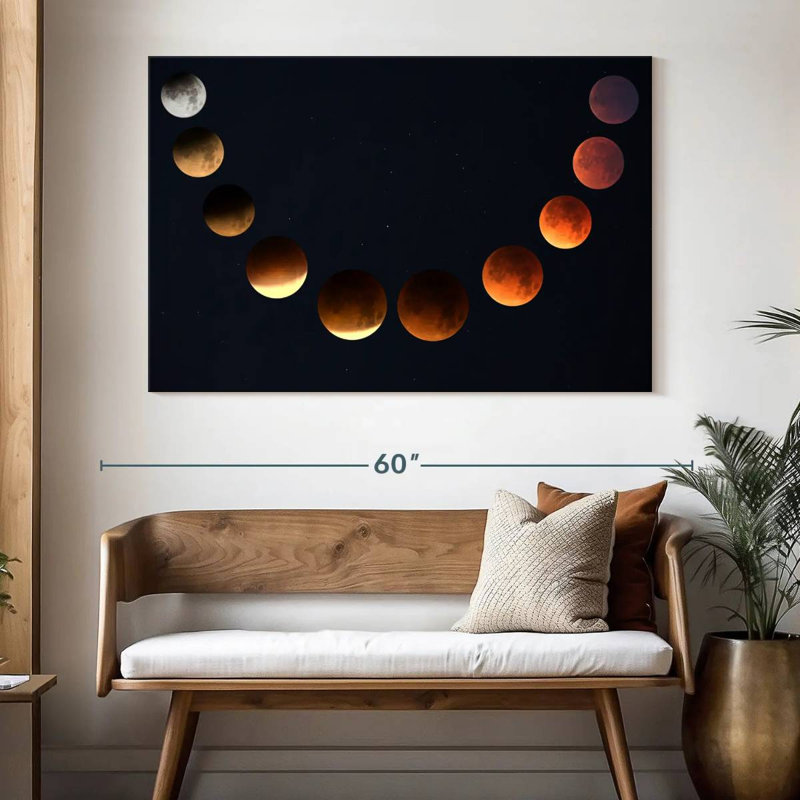 Oberle Lunar Cycle Moon Phase, 34" H x 51" W