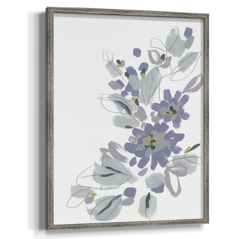 Periwinkle Patch II Framed Print - Solid Wood, 30" H x 24" W