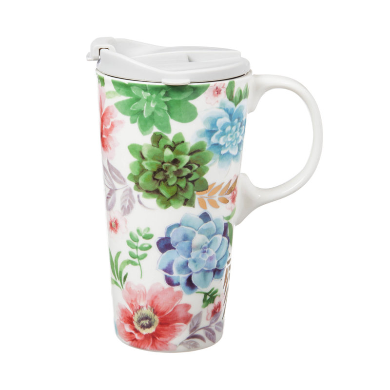 Grande tasse de voyage 17 onces fraîche plantes grasses