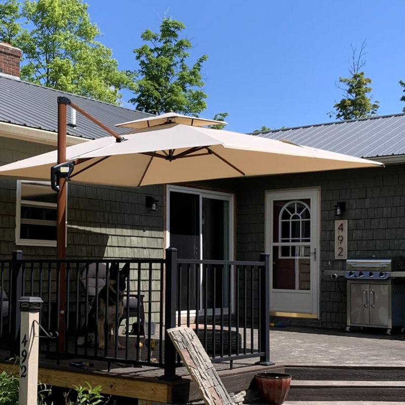 Parasol en porte-à-faux 144 po, Beige