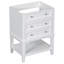 Meuble-lavabo 24 po sans lavabo, base seulement, structure en bois massif, armoire de rangement avec tiroir et tablette ouverte, blanc
